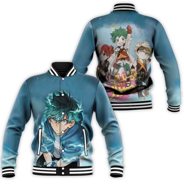 My Hero Academia Midoriya Izuku Thunder Effect For Japanese Fan Baseball Jacket