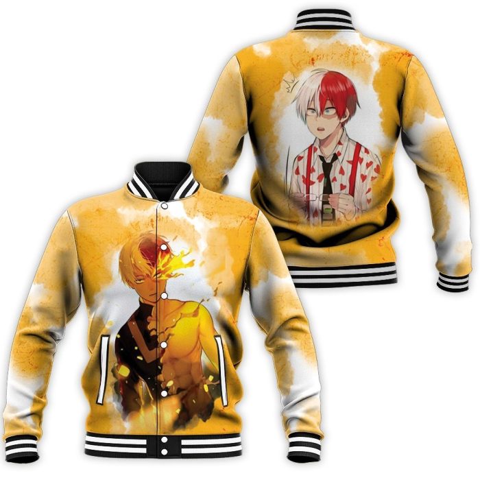 My Hero Academia Todoroki Shouto Fire 6 Packs For Japanese Fan Baseball Jacket