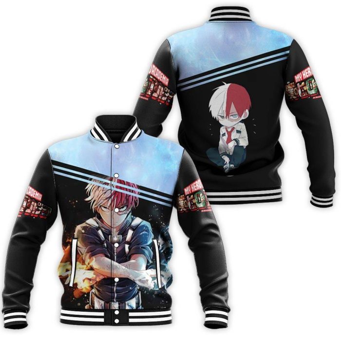 My Hero Academia Todoroki Shouto Fire Ice Together Power For Fan Baseball Jacket