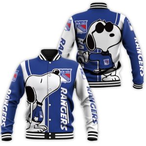 New York Rangers Snoopy Lover 3D Printed Baseball Jacket