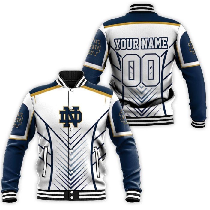 Notre Dame Fighting Irish Ncaa Fans 3D Personalized Baseball Jacket