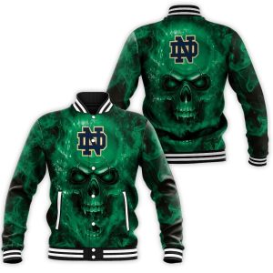 Notre Dame Fighting Irish Ncaa Fans Skull Baseball Jacket