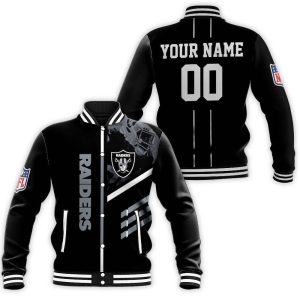 Oakland Raiders NFL Go Raiders Personalized Baseball Jacket