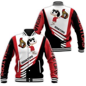 Ottawa Senators Snoopy For Fans 3D Baseball Jacket