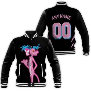 Personalized Miami Heat X Pink Panther Mashup Any Name 00 Black Inspired Style Baseball Jacket