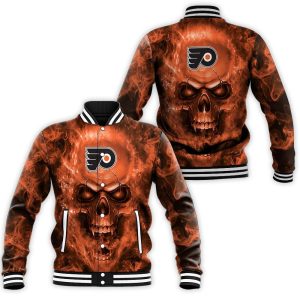 Philadelphia Flyers MLB Fans Skull Baseball Jacket