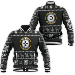 Pittsburgh Steelers Ugly Sweatshirt Christmas 3D Baseball Jacket