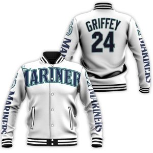 Seattle Mariners Ken Griffey Jr 24 2020 MLB White Inspired Baseball Jacket