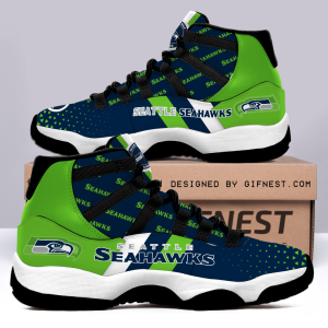 Seattle Seahawks Air Jordan 11 Custom Sneaker For Fans