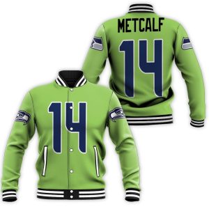 Seattle Seahawks D K Metcalf Green Color Rush Legend Inspired Baseball Jacket