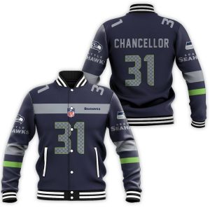 Seattle Seahawks Kam Chancellor Team Color Inspired Baseball Jacket