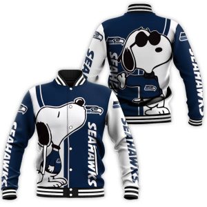 Seattle Seahawks Snoopy Lover 3D Printed Baseball Jacket