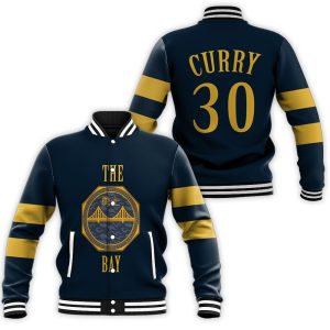 Stephen Curry Golden State Warriors City Edition Navy Baseball Jacket