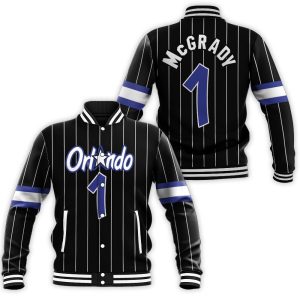 Tracy Mcgrady Orlando Magic 2003-04 Classics Black Inspired Style Baseball Jacket