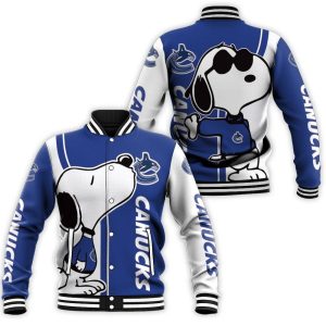 Vancouver Canucks Snoopy Lover 3D Printed Baseball Jacket