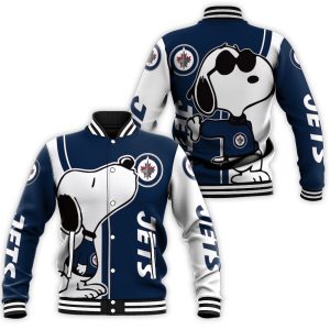Winnipeg Jets Snoopy Lover 3D Printed Baseball Jacket