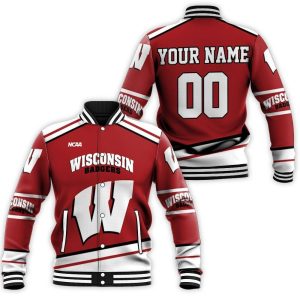 Wisconsin Badgers Ncaa Mascot 3D Personalized Baseball Jacket