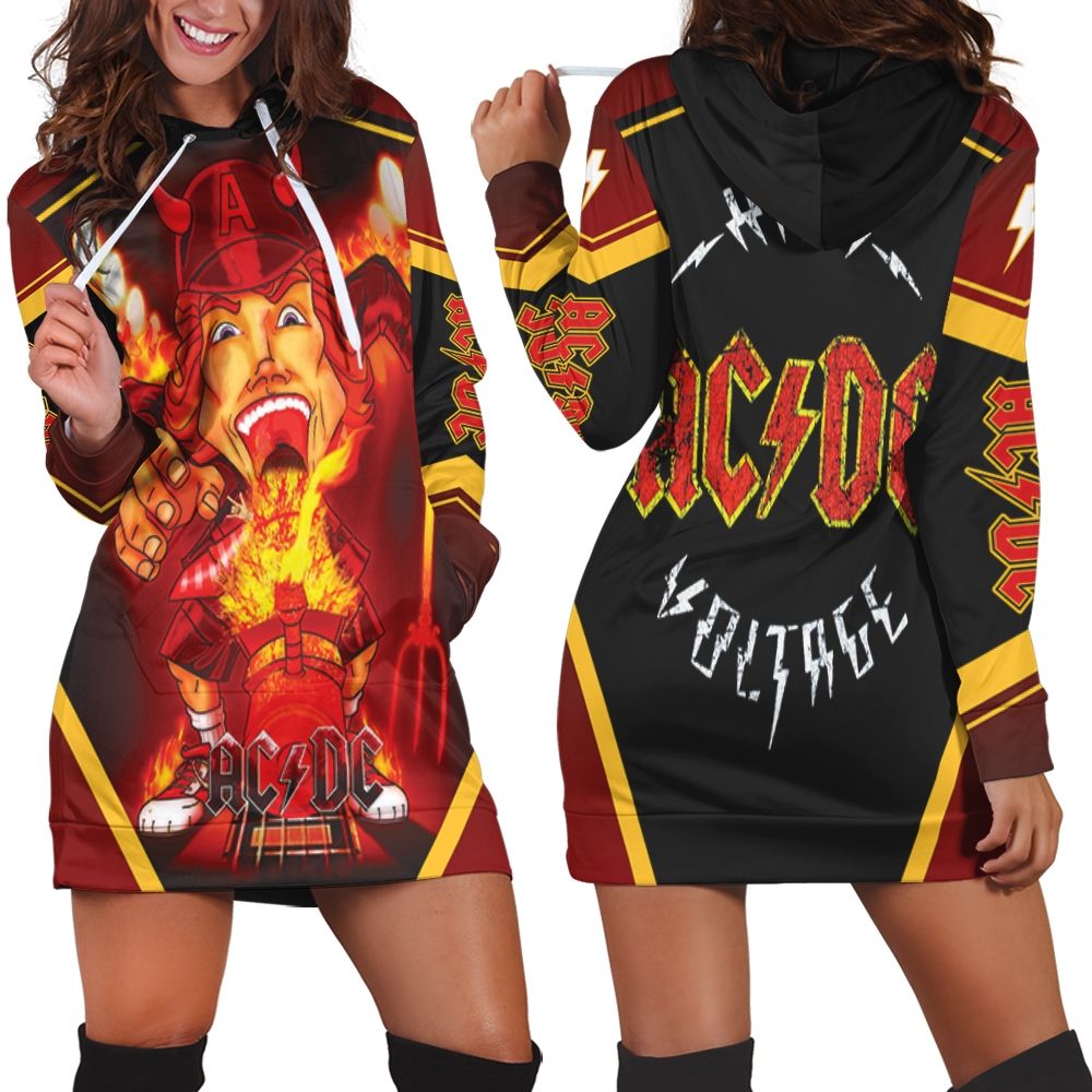 Acdc Angus Young Devil Flaming Train Hoodie Dress HD1683 – Choose Life ...