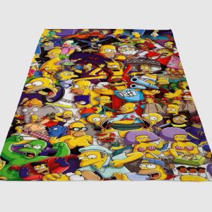 All Simpsons Characters Fleece Blanket Sherpa Blanket
