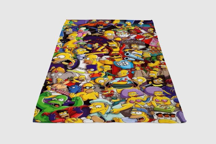All Simpsons Characters Fleece Blanket Sherpa Blanket