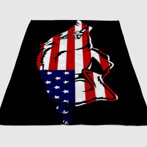 Arkansas Razorbacks Baseball American Flag Fleece Blanket Sherpa Blanket