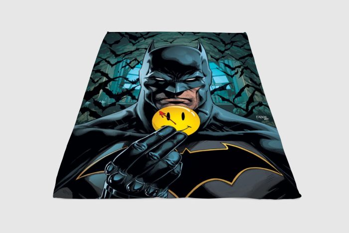 Batman Happy Pin Fleece Blanket Sherpa Blanket