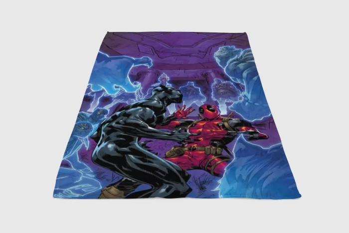 Black Panther Vs Deadpool 5 Fleece Blanket Sherpa Blanket