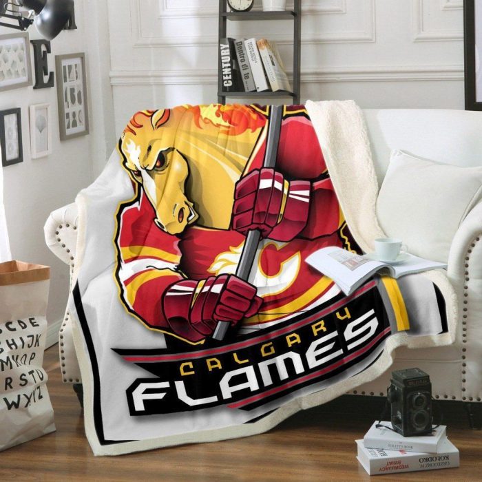 Calgary Flames Sherpa Fleece Fleece Blanket Sherpa Blanket