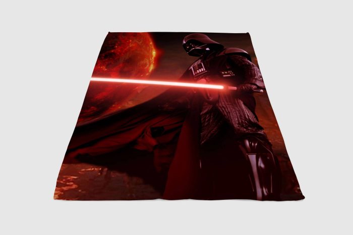 Darth Vader With Light Saber Star Wars Fleece Blanket Sherpa Blanket