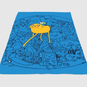Doodle Adventure Time Fleece Blanket Sherpa Blanket