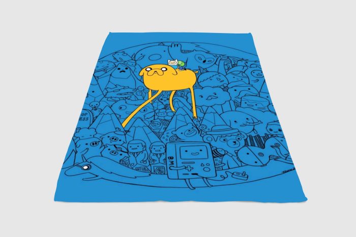 Doodle Adventure Time Fleece Blanket Sherpa Blanket