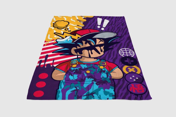 Dragon Ball Z Pop Art Wallpaper Fleece Blanket Sherpa Blanket