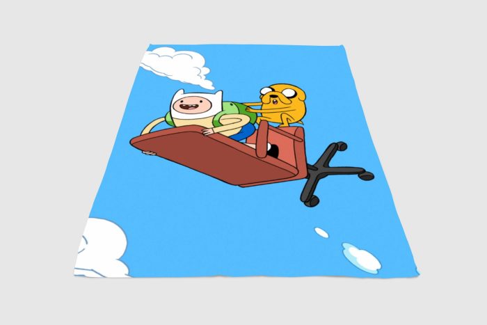 Flying Finn And Jack Adventure Time Fleece Blanket Sherpa Blanket