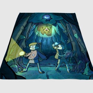 Gravity Falls In The Night Fleece Blanket Sherpa Blanket