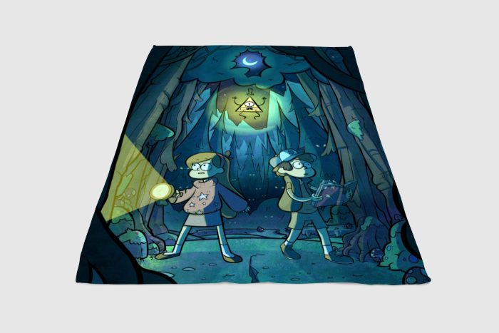 Gravity Falls In The Night Fleece Blanket Sherpa Blanket