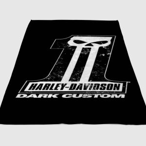 Harley Davidson Dark Custom Fleece Blanket Sherpa Blanket