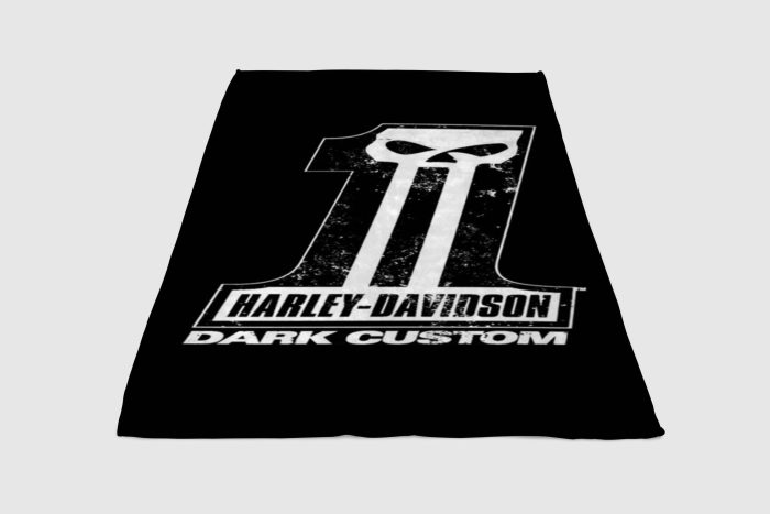 Harley Davidson Dark Custom Fleece Blanket Sherpa Blanket