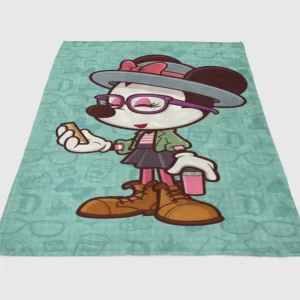 Hipster Minnie Fleece Blanket Sherpa Blanket