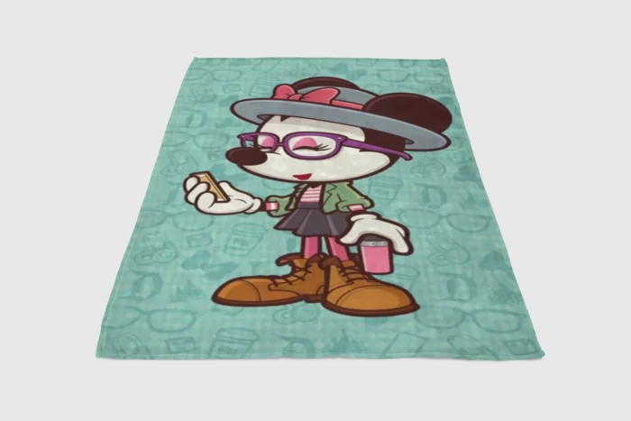 Hipster Minnie Fleece Blanket Sherpa Blanket