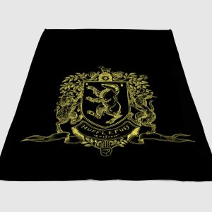 Hufflepuff Logo Outline Harry Potter Fleece Blanket Sherpa Blanket