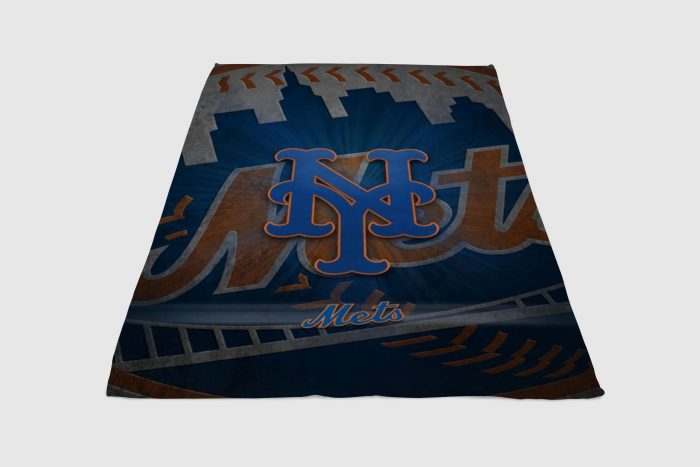 Logos And Uniforms Of The New York Mets Fleece Blanket Sherpa Blanket