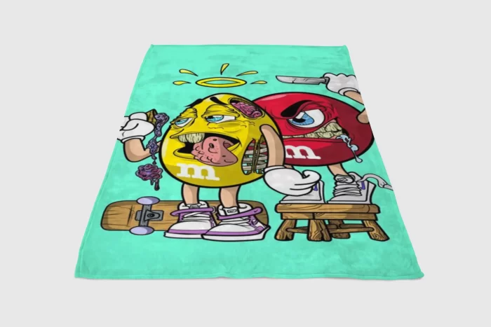 M&M Wallpaper Fleece Blanket Sherpa Blanket