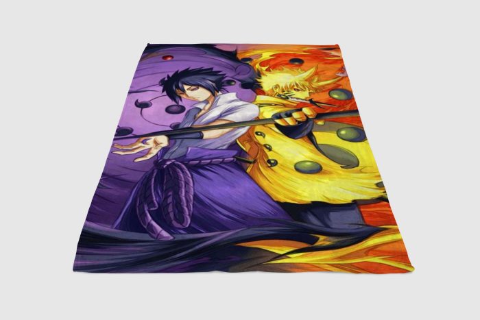 Naruto And Sasuke Sage Mode Wallpaper Fleece Blanket Sherpa Blanket