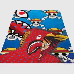 One Piece Luffy Bape Fleece Blanket Sherpa Blanket