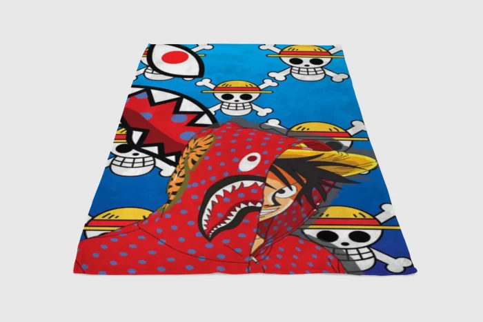 One Piece Luffy Bape Fleece Blanket Sherpa Blanket