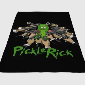 Pickle Rick John Wick Fleece Blanket Sherpa Blanket