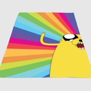 Rainbow Adventure Time Fleece Blanket Sherpa Blanket