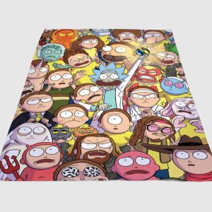 Rick And Morty Alll Character Fleece Blanket Sherpa Blanket