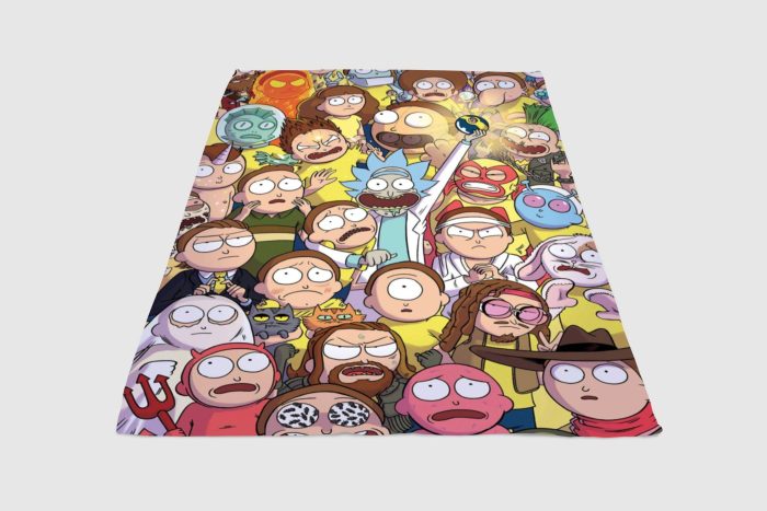 Rick And Morty Alll Character Fleece Blanket Sherpa Blanket