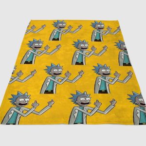Rick And Morty Comic Fleece Blanket Sherpa Blanket